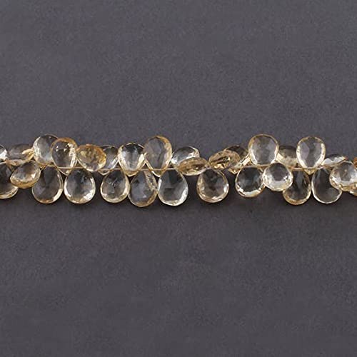 Citrine naturelle facettée perle poire briolette 13-15mm fil pierre gemme