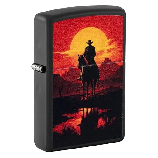 Zippo Lighter: Cowboy on Horseback - Black Matte 46885
