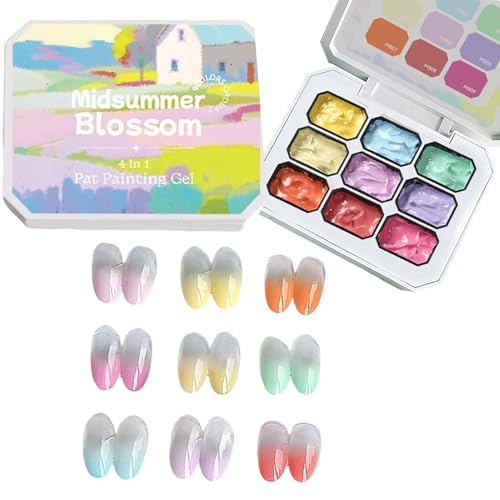 Aceirropy Gel Pintauñas | Gel De Pintura 9 Colores,Decoración Duradera Sin Limpiar para Manicura Francesa Uso Personal y en Salón