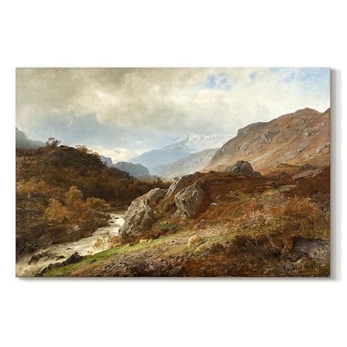 Hans Gude | Beautiful Mountain Landscape | Canvas Wall Art | LT629