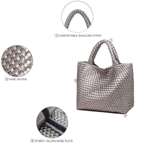 Image of JINMANXUE Fashion Woven Bag Shopper Bag Travel Handbags and Purses Women Tote Bag Large Capacity Shoulder Bags