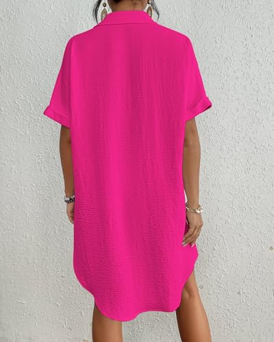 Image of Bsubseach Women Swimsuit Coverup Shirt Dress Button Down Bathing Suit Cover Up Beach Vacation Outfits