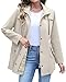 RUMIA Raincoat Women Waterproof Long Hooded Trench Coats Lined Windbreaker Jackets for Women 2025 Khaki L