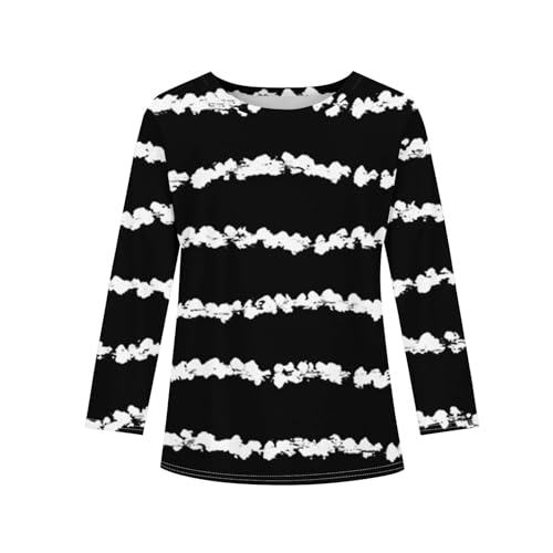 Girls Hawaiian Shirt Long Sleeve Vacation Cute Clothes Fall Round Neck Tops Lightweight Kids Shirt Striped 3-14 Years4