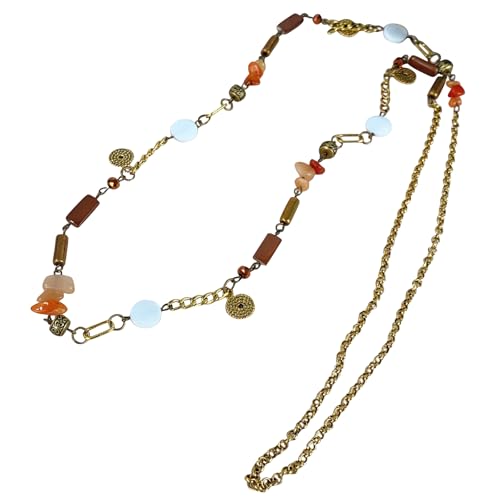 YHNMMNO Collar Largo de Dorado Bohemio Retro para Mujer Collares