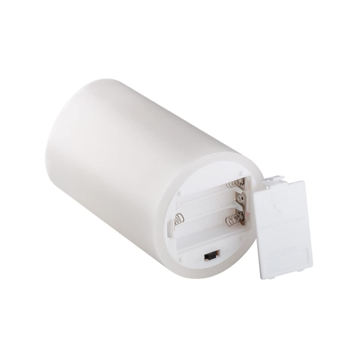 Goobay 66520 świeca LED z funkcją timera, ciepłe światło LED, świece walcowe, z prawdziwego wosku, migoczący płomień, świece elektryczne, świece adwentowe, wysokość 12,5 cm, kolor biały