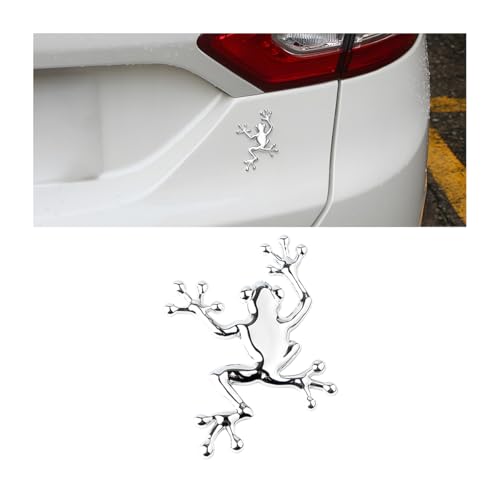 Image of 3D Metal Chrome Frog Car Emblem, Highly Distinctive car Decals, Car Decal Sticker Side Rear Trunk Decoration Accessories, Unisex Frog Auto Parts