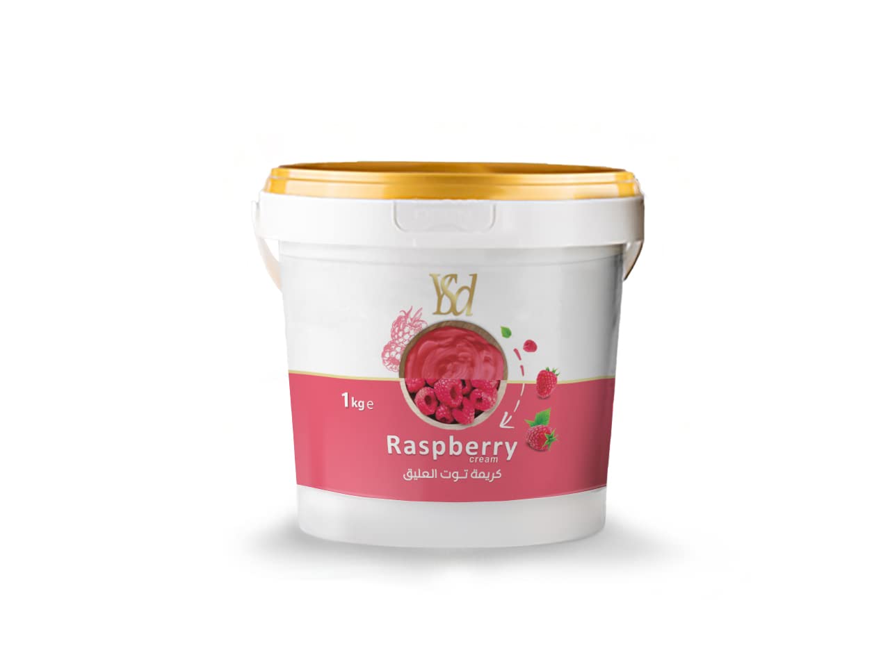 YSD Raspberry Cream Spread 1 kg – Baking, Filling, Topping Ingredient for Cakes, Cookies, Chocolates, Ice-Cream and Desserts