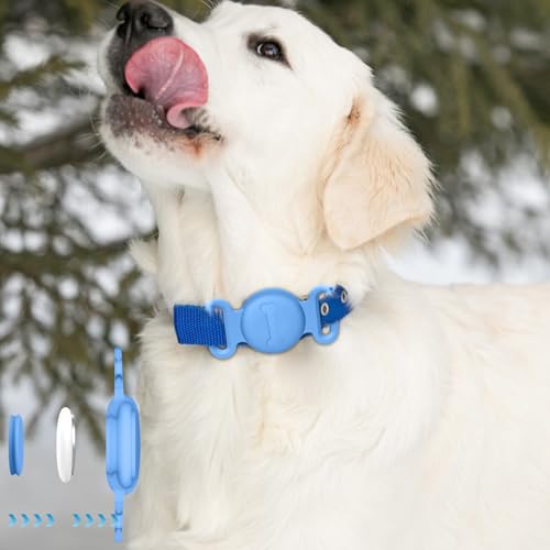 Image of Tobfit Case for Dog Cat Collar, Waterproof Apple Air Tag Protective Holder GPS Tracking Finder for Pet, Silicone Case for Dog Collar Cat Loop Holder Pet Accessories,1 Pack