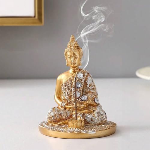 Statuette de bouddha en résine pour étagère et bureau - 4
