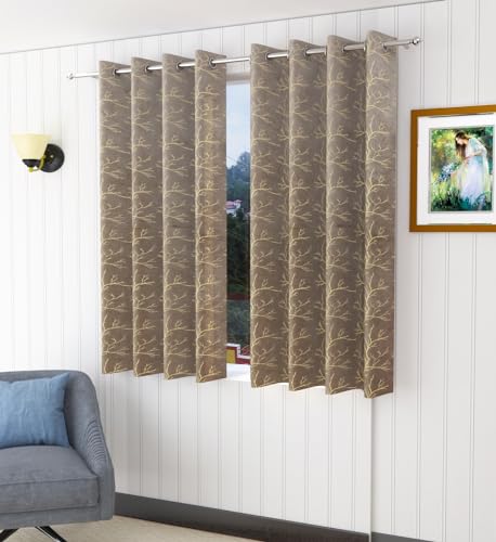 Image of Homefab India Velvet Curtain Room Darkening - Window 5 feet, Pack of 1 Panel, Grey