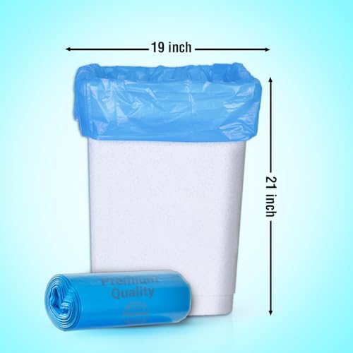 Image of Ezee Blue Garbage Bags Medium 180 Pcs | 30 Pcs x Pack of 6 Rolls | 19 x 21 Inch | Dustbin Bags /Trash Bags /Dustbin Covers for Wet and Dry Waste