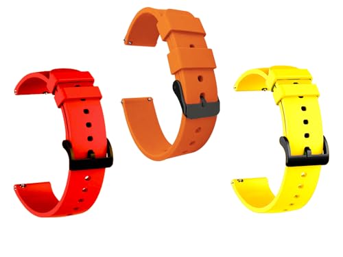 Image of IIK COLLECTION 22mm Silicone Strap for Smart Watches | Combo Pack Compatible With Noise, Fireboltt, Boat Xtend, Pebble, Boat Flash, Noise Color Fit, Ultra Smart Watch & All Watches