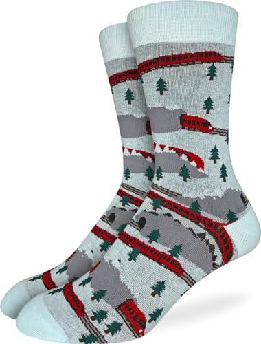 Good Luck Sock Men's Trains in Motion Socks, Adult, Shoe Size 7-12