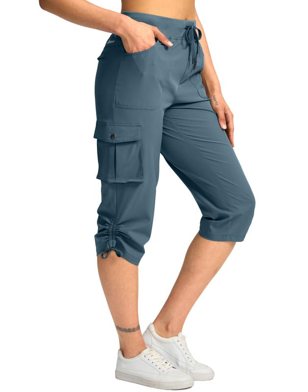 Pudolla Women's Cargo Capri Pants