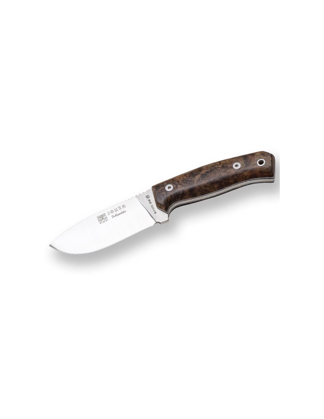 Joker CN59 - Jagdmesser mit Walnuss Griff BRAUN und Stahlblech von 10,5 cm. - Werkzeug für Jagd, Angeln, Überleben und Bushcraft - Hergestellt in Albacete