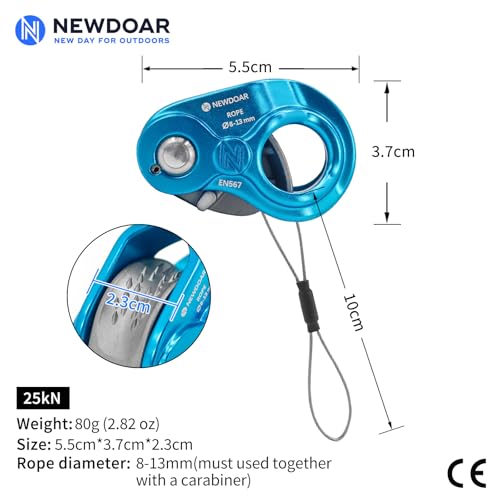Image of NewDoar Rope Ascender Lightweight Rope Clamp Ascender Riser Adjuster Fits 8-13mm Rope Self-Locking Grip for Rock Climbing,Hunting,Protection Rescue,Rappelling,Arborist,Gear Equipment