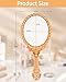 XPXKJ Hand Mirror Vintage Handheld Mirror with Handle Vanity Makeup Mirror Travel Mirrors（Gold）