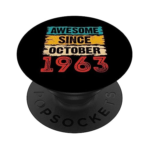 Regalos de 60 años impresionantes desde octubre de 1963 para 60 cumpleaños PopSockets PopGrip Intercambiable
