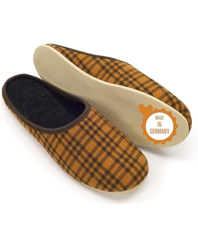 Pantoffelmann Kamelhaar Filzpantoffeln mit Gummi- oder Filzsohle I Größen 37–51 I Rutschfeste Hausschuhe mit weichem Fußbett I Warme Filzhausschuhe für Damen & Herren