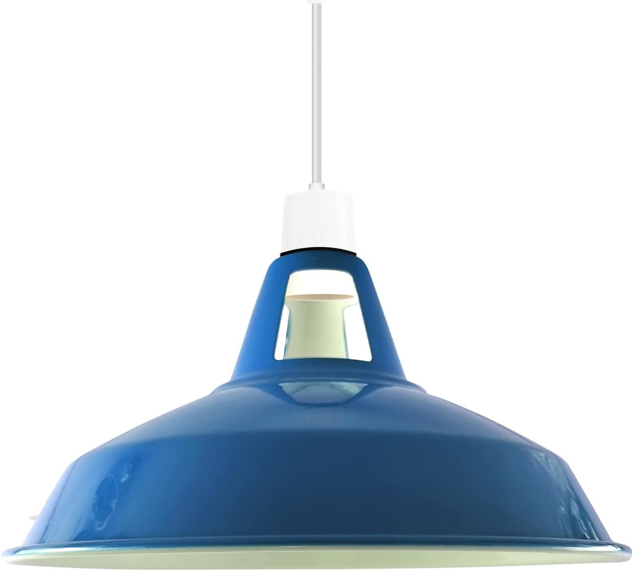 Industrial Pendant Ceiling Light Shade, Retro Kitchen Pendant Ceiling Lights Vintage Metal Loft Bar Hanging Chandelier Lighting Rustic Pendant Lamp Shade (Barn-Blue)
