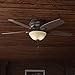 Hunter Fan Company, 53314, 52 inch Newsome Premier Bronze Low Profile Ceiling Fan with LED Light Kit and Pull Chain