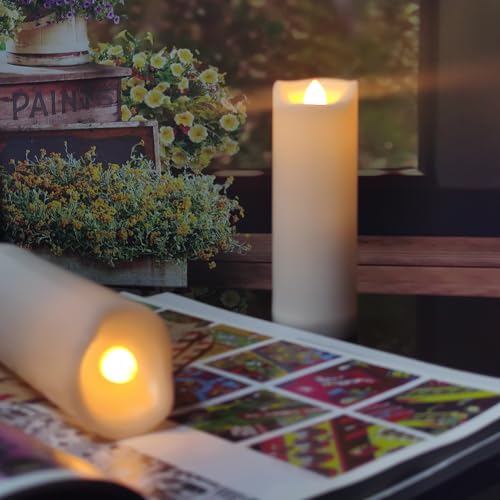 Image of 2 inchx 6 inch LED Flameless Candles with Timer Battery Operated Outdoor LED Lights Fake Flickering Waterproof Candles for Home Decorations Garden Decor Wedding Party Christmas Party Set of 2