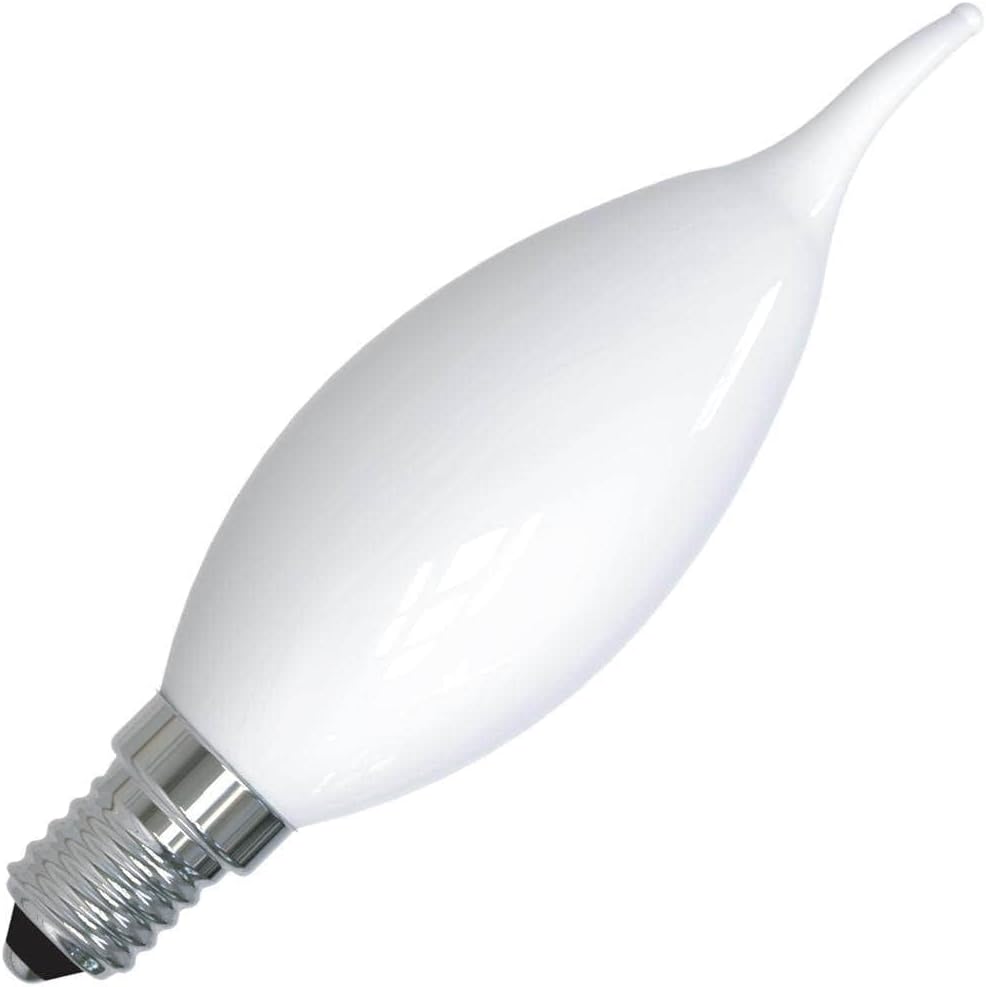 Bulbrite Item 776861 LED Filament Bulb, Milky Finish, 3000K, Fully Compatible Dimming, Bulb Type CA10, 4.5 Watts, Bulb Base E12-Candelabra, 400 Lumens, 120V, CRI 90, Soft White Light, Chandelier Bulb