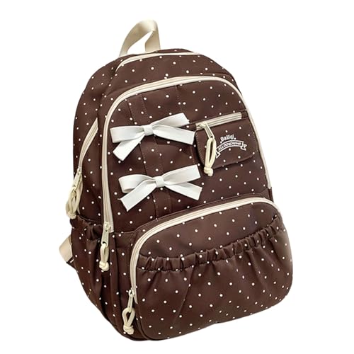 Sac à dos chic couleur café en nylon premium pour un style quotidien unique