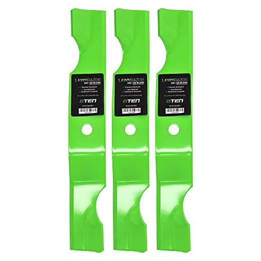 8TEN LawnRAZOR Mower Blade for Ariens Zoom Gravely ZT Zero Turn 42 Inch Deck 04265400 (Notched-Lift) 3 Pack