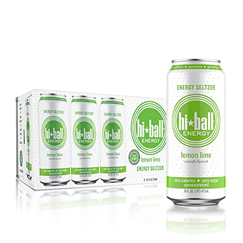 Hiball Energy Seltzer Water, Caffeinated Sparkling Water Made with