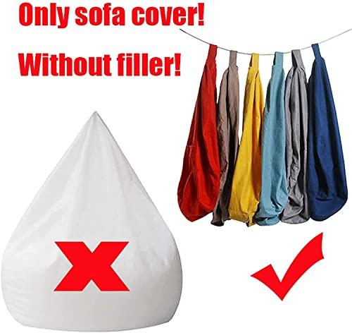 Hwoek Lazy Sofas Cover Bean Bag Chair W/Footstool (No Filling) Bean Bag Recliner Cover The Provide Interesting And Unique Gifts For Birthdays, Christmas, Graduation Ceremonies,Brown #TOP4