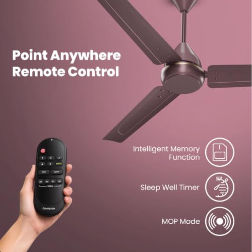 Image of Crompton Energion Elevate 1200mm BLDC Ceiling Fan | Remote Control | 32W Energy Efficient | 5-Star Rated | 350 RPM High Speed | Silent Ceiling Fan | Pack of 1 | 3-Year Warranty