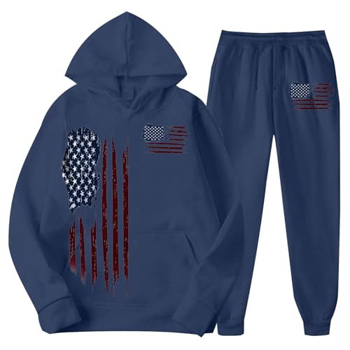 Ensemble bleu capuche homme XXL coupe ample imprimé 3D - 2
