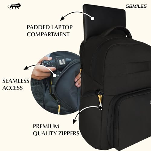 Image of Camera Bag for DSLR & Mirrorless - Professional Travel Camera Backpack - Includes Anti-Theft Zipper, Laptop Compartment, Rain Cover, Shockproof Custom Dividers, Drone, Tripod Holder - Black
