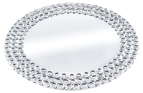 Tiger Chef Chargers For Dinner Plates - Glass Charger Plates - Plate Chargers Wedding Décor Placemats- Mirror Beaded (4-Pack) #TOP1