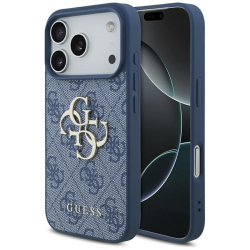 CG MOBILE Guess 4G   Carcasa para iPhone 17 Pro, diseño con logotipo grande, color azul