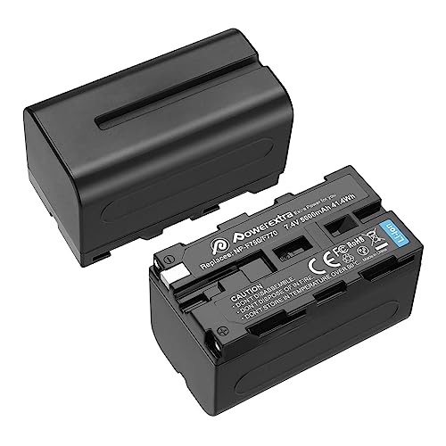 Powerextra Pro 2-Pack Replacement for Sony NP-F750 Battery Compatible with NP-F730 NP-F760 NP-F770 and CCD-TRV215 CCD-TR315 CCD-TR917 HDR-FX7 HDR-FX1000 HVR-V1U HVR-Z5U HVR-Z7U Camcorders
