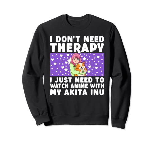 Arte de anime para adolescentes Akita Inu Dog Merch Amantes del anime Sudadera