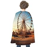 NTVOWPZO Halloween Ferris Wheel Cloak Reversible Cape Costume for Masquerade Halloween Cosplay Birthday Party Decoration