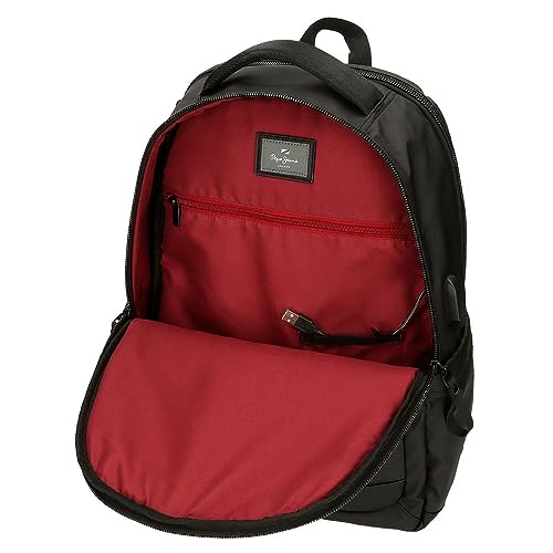 Pepe Jeans Unisex. 7342831 Mochila Para PortáTil 15,6´´ Hoxton Tres Compartimentos Negro (Osfa), Casual, PoliéSter - 6