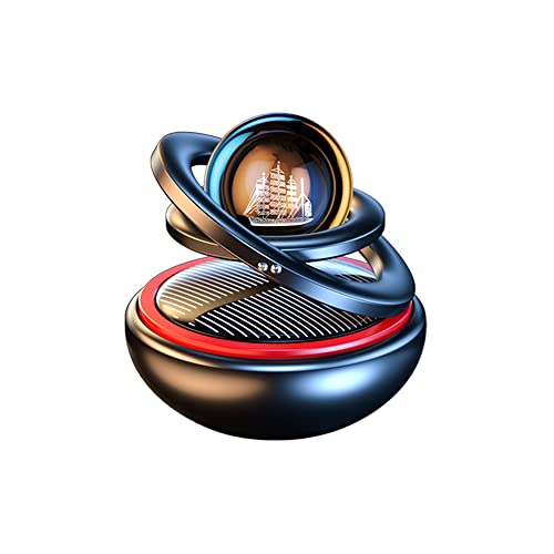 Image of Riloer Car Aromatherapy Diffuser, Car Air Fresh Device, Car Aroma Ring Ornament, Car Decoration Accessories, Rotating Car Perfume Solar Energy Car Aromatherapy, Gold