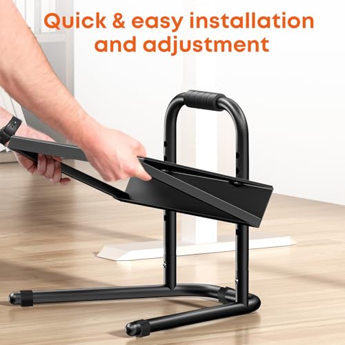 Image of Height Adjustable Standing Foot Rest with Soft Grip Handle,Under Desk Footrest for Standing and Sitting,All-Steel Construction,Black