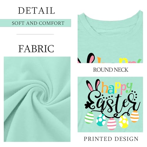 Image of Ithalt Kids Easter Shirts for Girls Cute Bunny Graphic Tshirt Easter Long Sleeve Tops 5-14y