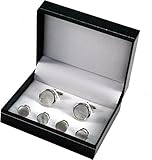 Einlagen aus Perlmutt LINDENMANN Manschettenknöpfe und Frackknöpfe/Geschenkset, Perlmutt, silberfarben, 990010