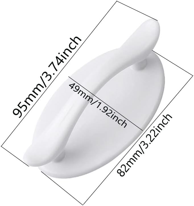 Adhesive Knobs 8 Pcs Instant Self-Stick Cabinet Door Handles Stick on Drawer Dresser Bathroom Kitchen Closet Door Handle Pull, No Need to Drill and Not Damage The Furniture (White