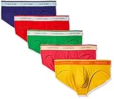 Calvin Klein Men's Cotton Stretch Hip Brief (Pride), Fury/Crissie Pink/Summer Shine/Envy/Powerful, M