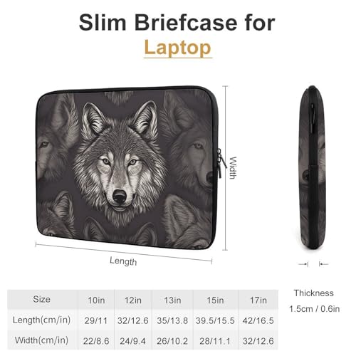 Housse ordinateur portable loup pour protéger des rayures du sac - 2