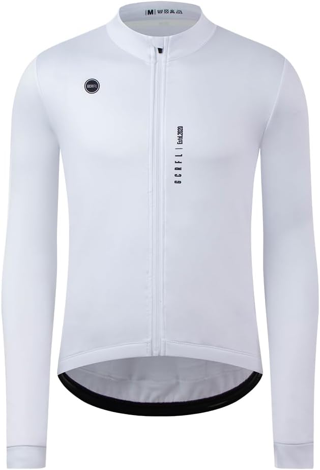 GCRFL Men's Cycling Jersey Long Sleeves Road Bike Jersey Shirt Cycling Tops, Zipper Pocket Lightweight PRO Race Fit UPF 50+
