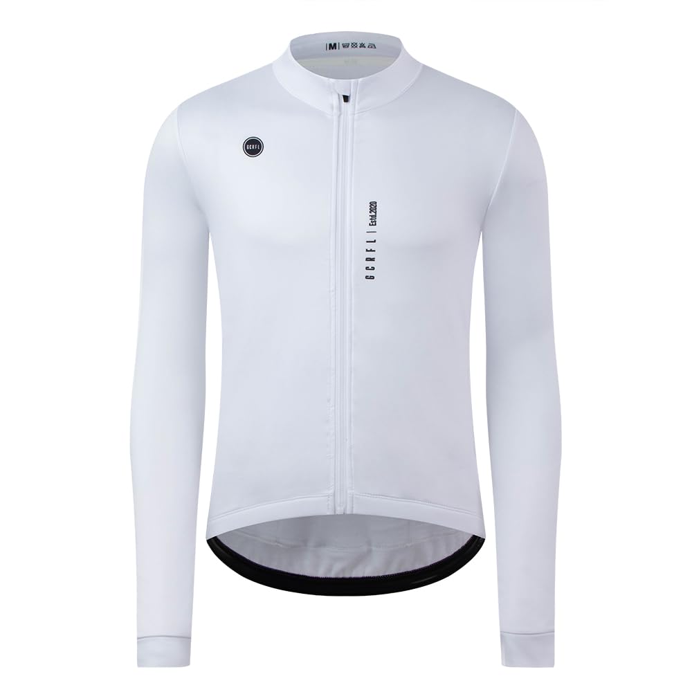 GCRFLCycling Jersey Mens Long Sleeves Bike Jersey Biking Shirt 4 Rear Pockets Lightweight PRO Race Fit UPF 50+
